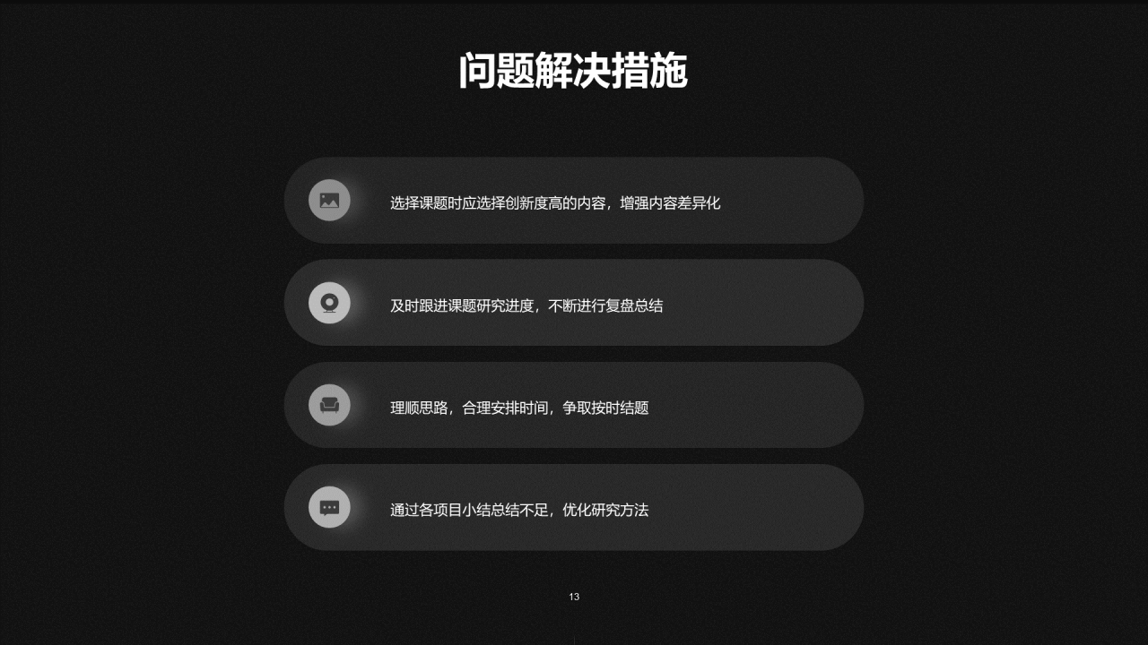 黑色创意简约科技研究报告PPT案例