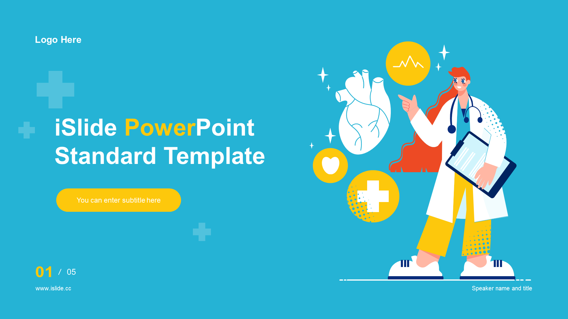 Blue illustration medical training PPT theme