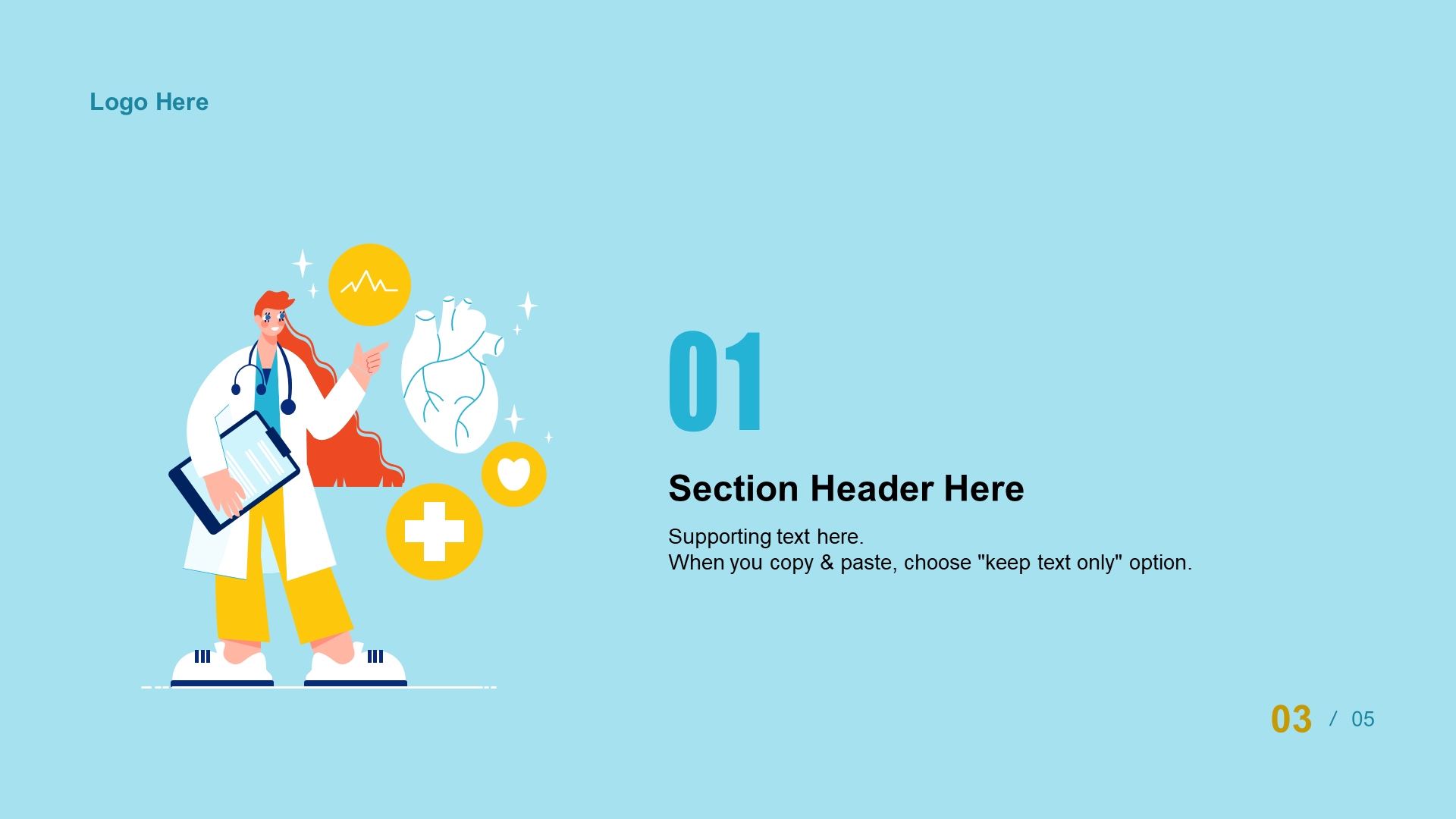 Blue illustration medical training PPT theme