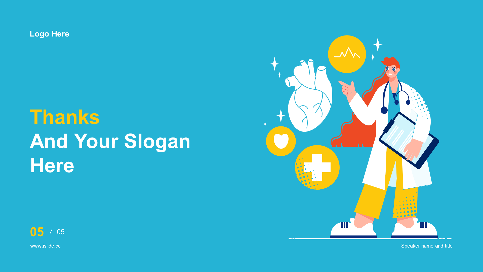 Blue illustration medical training PPT theme