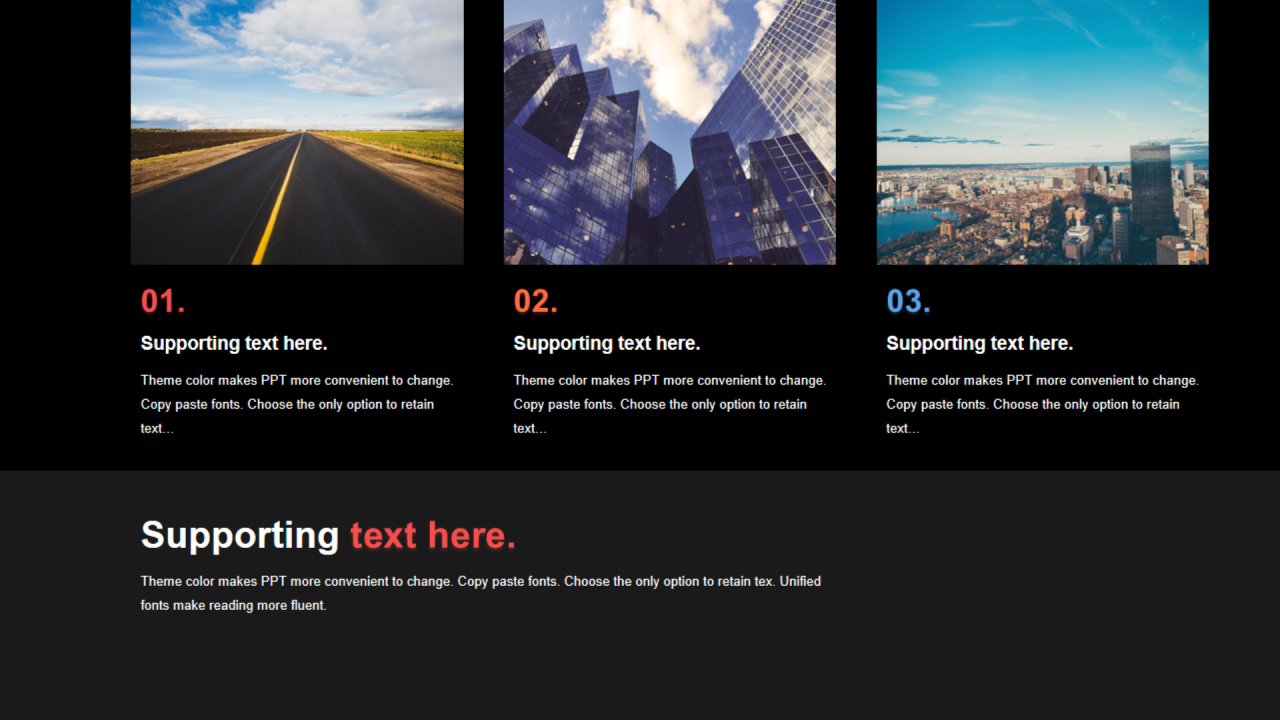 多色矩形阴影2项PPT列表