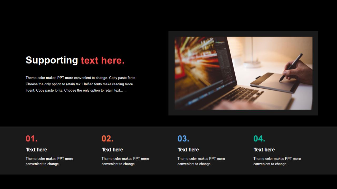 多色矩形阴影3项PPT列表