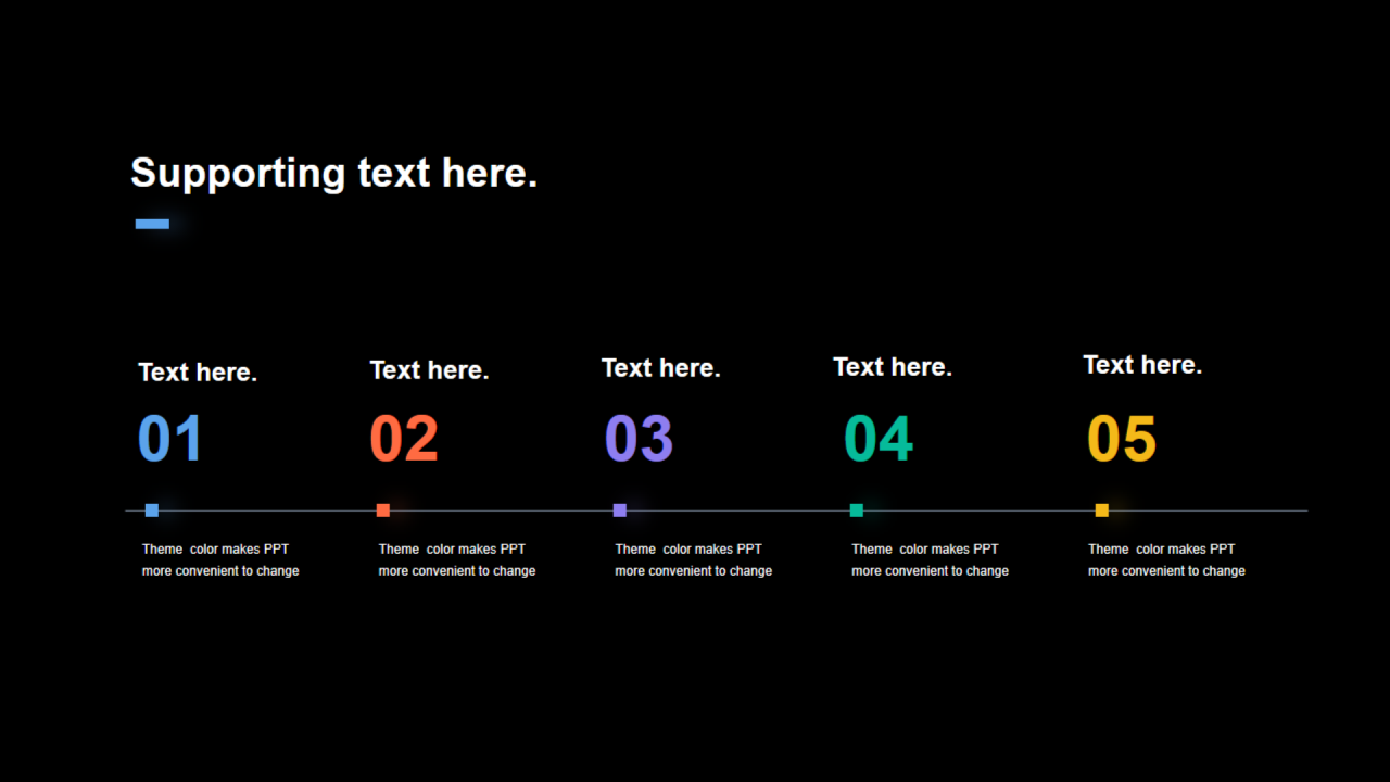 多色矩形阴影4项PPT流程