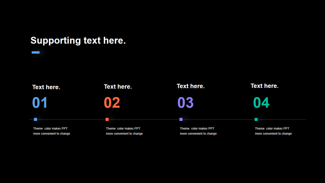 多色矩形阴影4项PPT流程