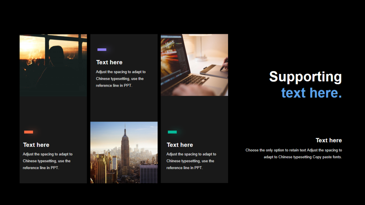 多色矩形阴影2项PPT列表