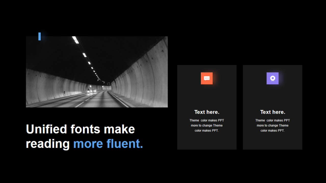 多色矩形阴影2项PPT列表