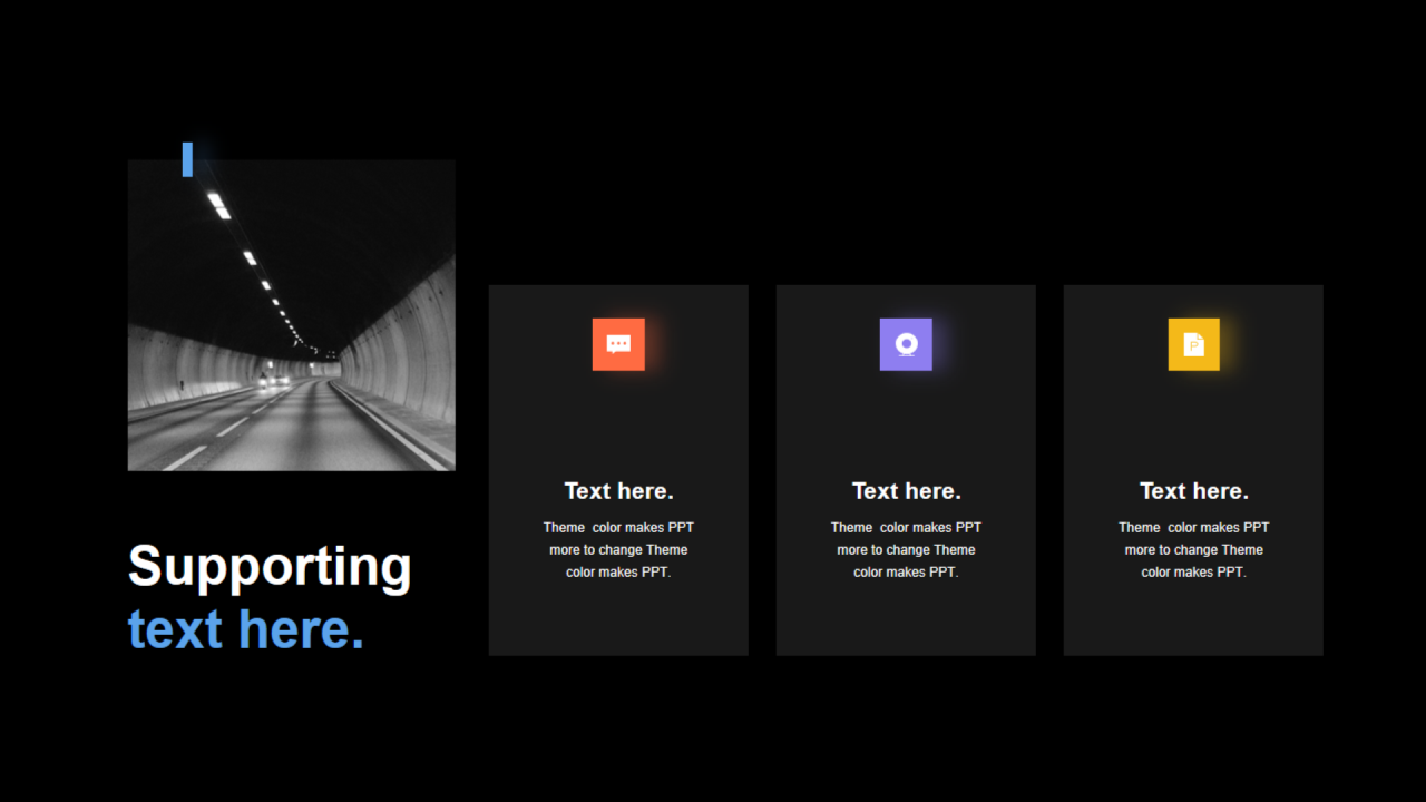 多色矩形阴影2项PPT列表