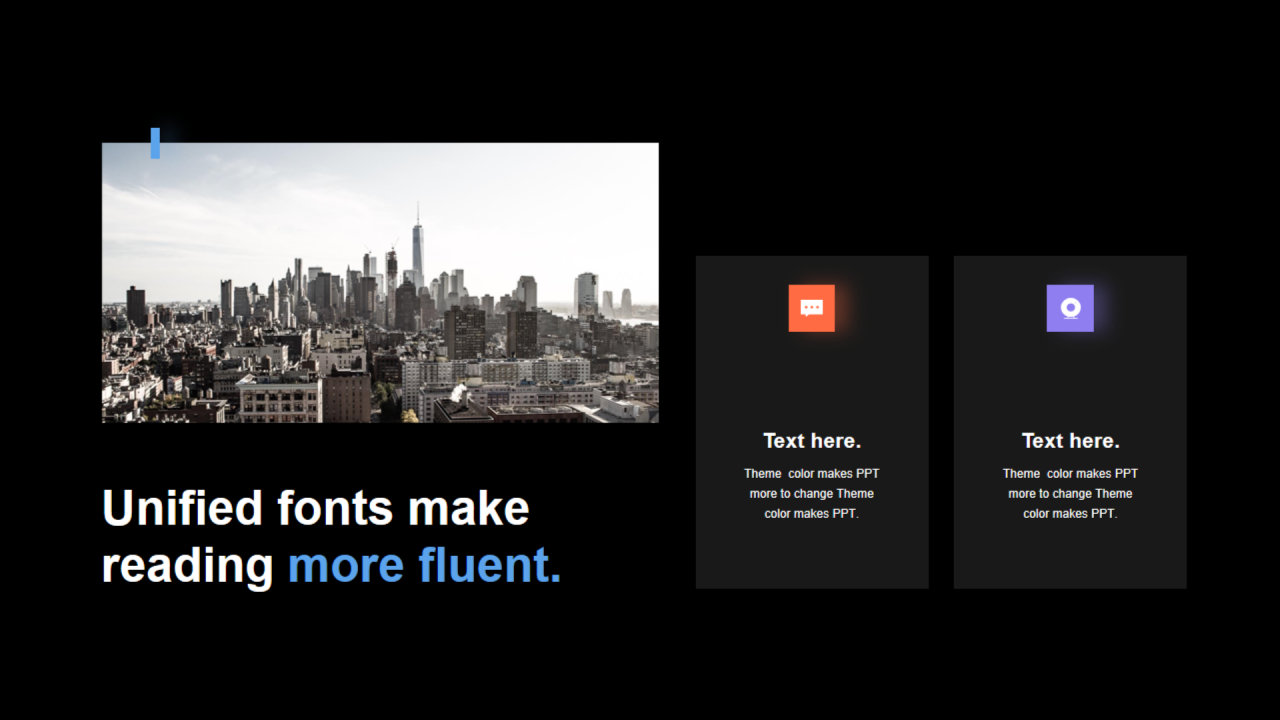 多色矩形阴影2项PPT列表