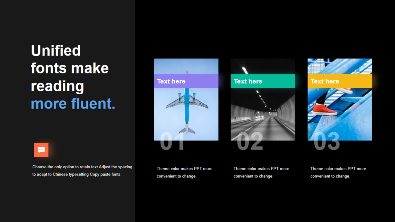 多色矩形阴影2项PPT列表