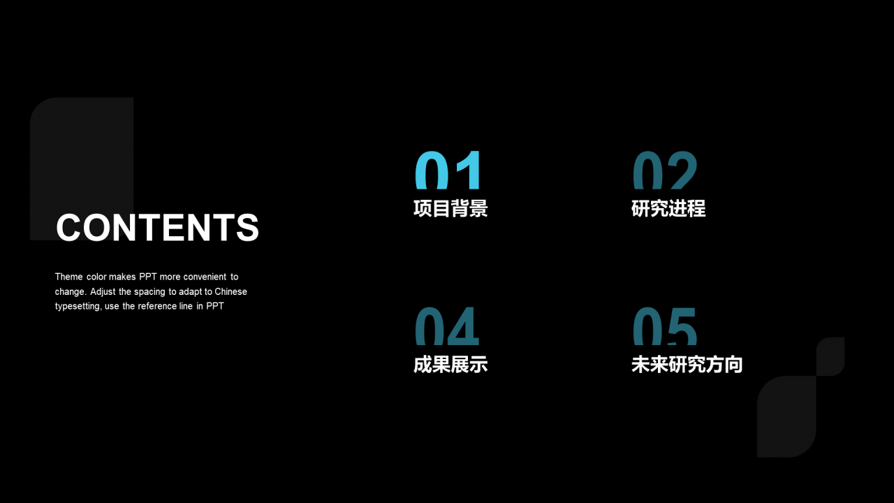 黑色医学研究项目汇报PPT案例