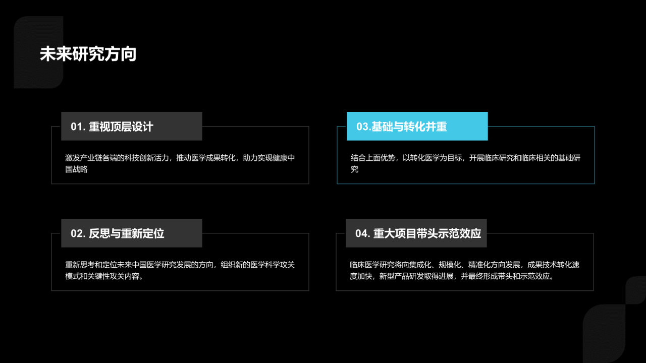黑色医学研究项目汇报PPT案例