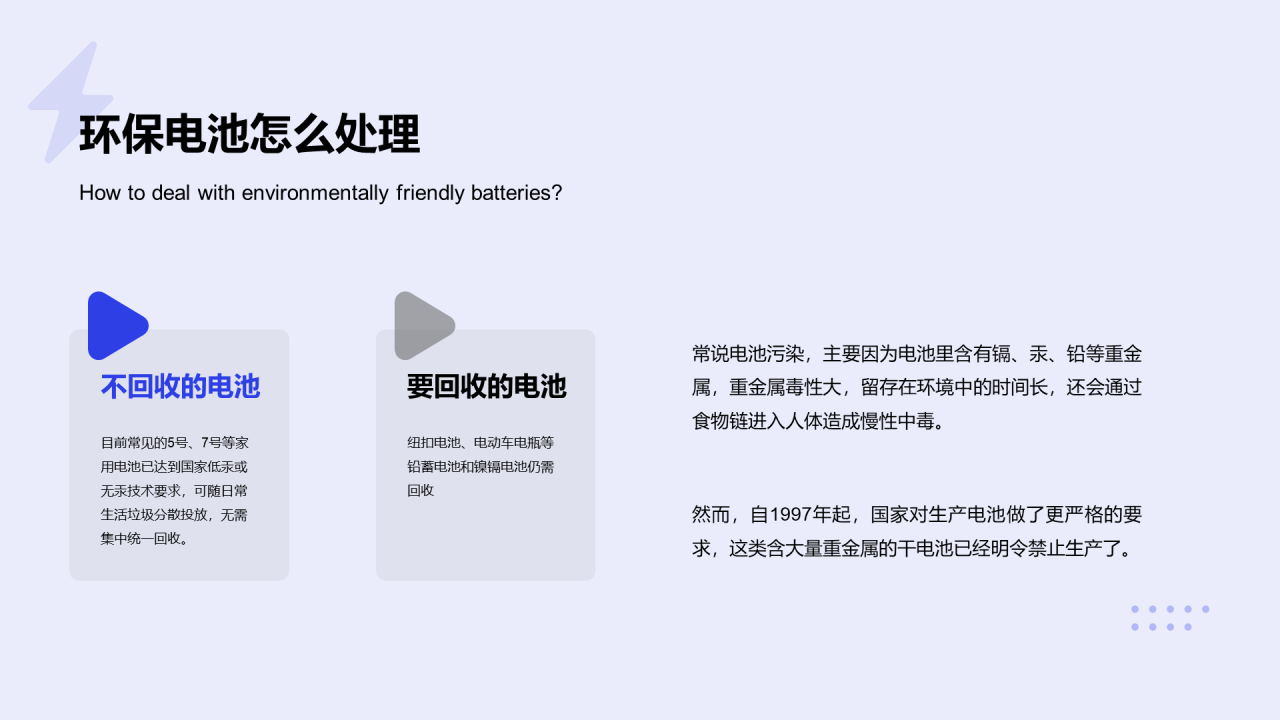 蓝色创意环保电池PPT案例