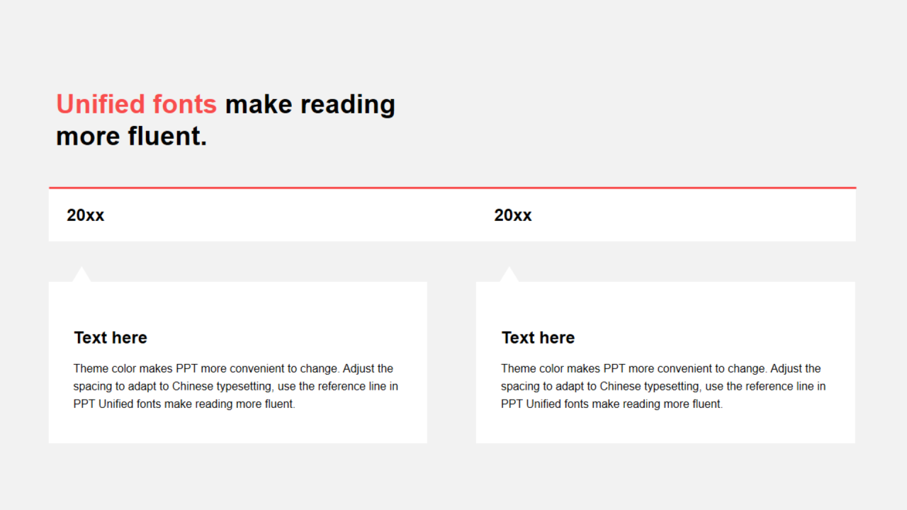 红色线条扁平3项PPT流程