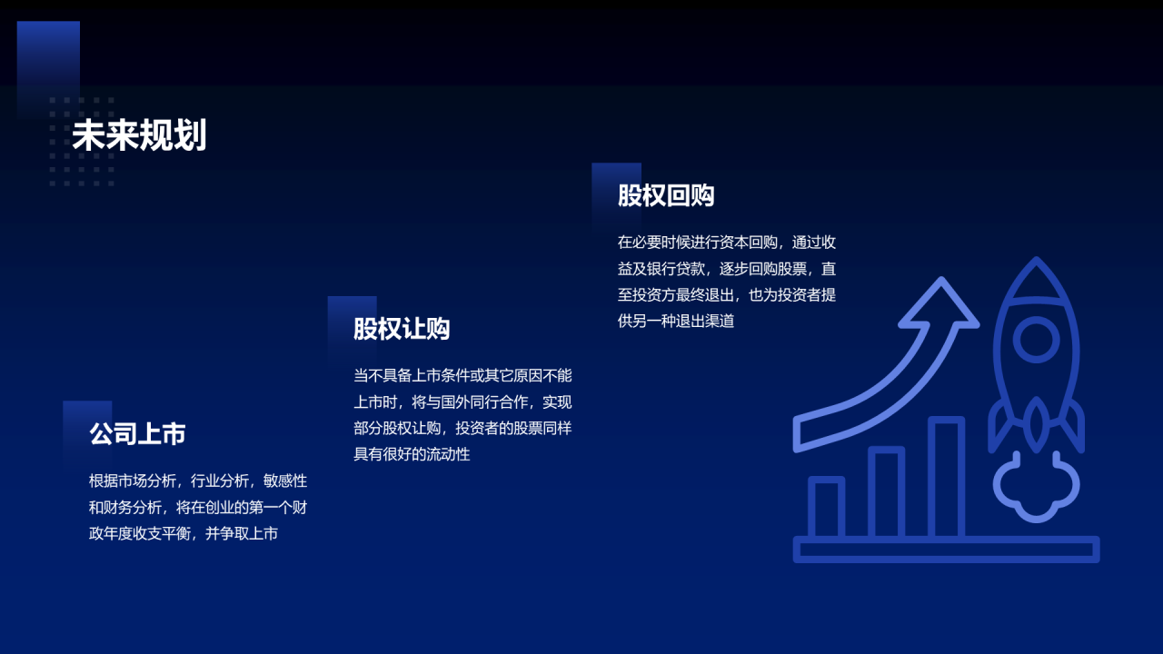 蓝色商务商业融资计划书PPT案例