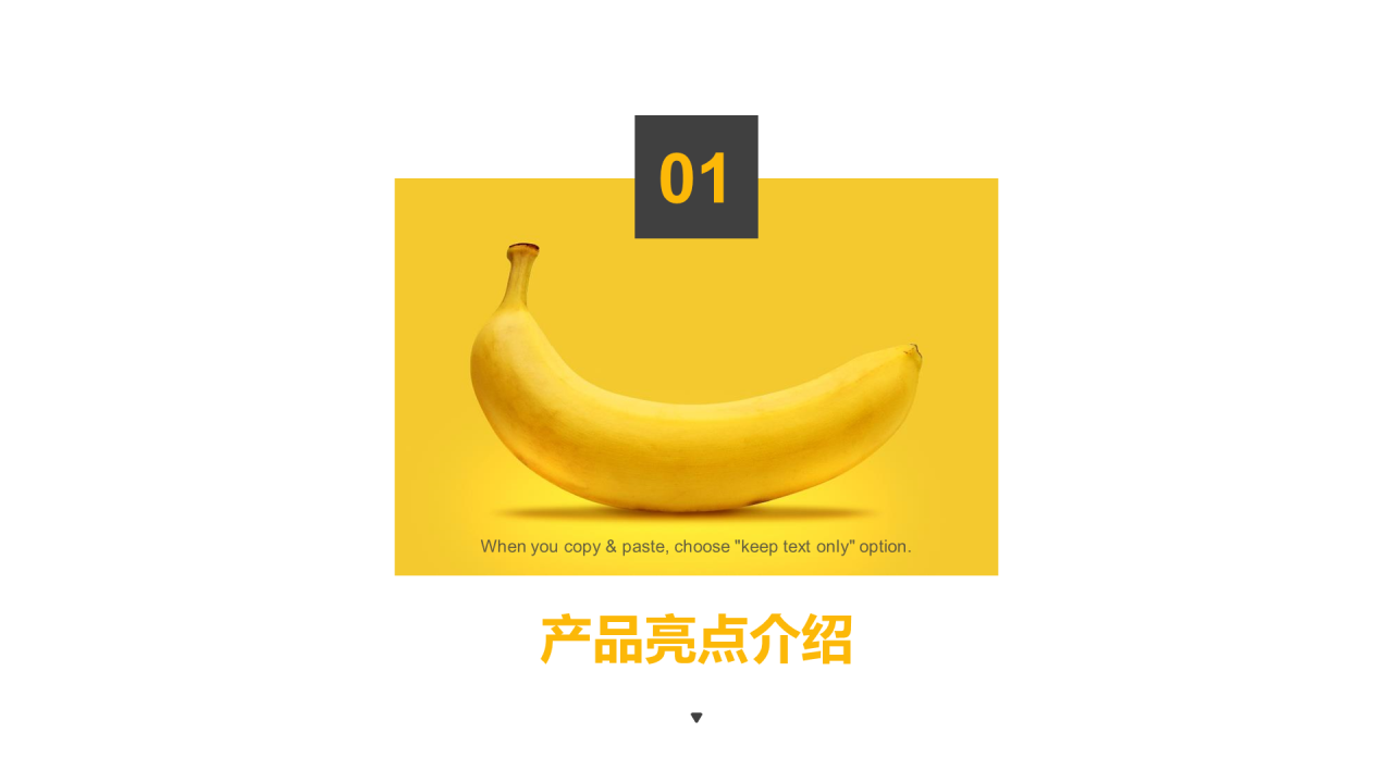 黄色创意食品健康产品手册PPT案例