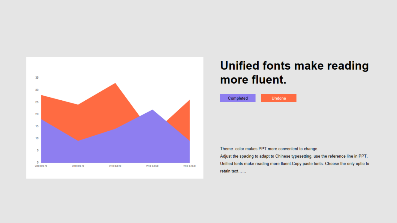 多色扁平PPT面积图