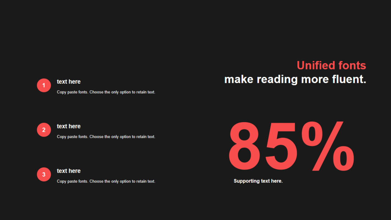 红色圆形扁平3项PPT列表