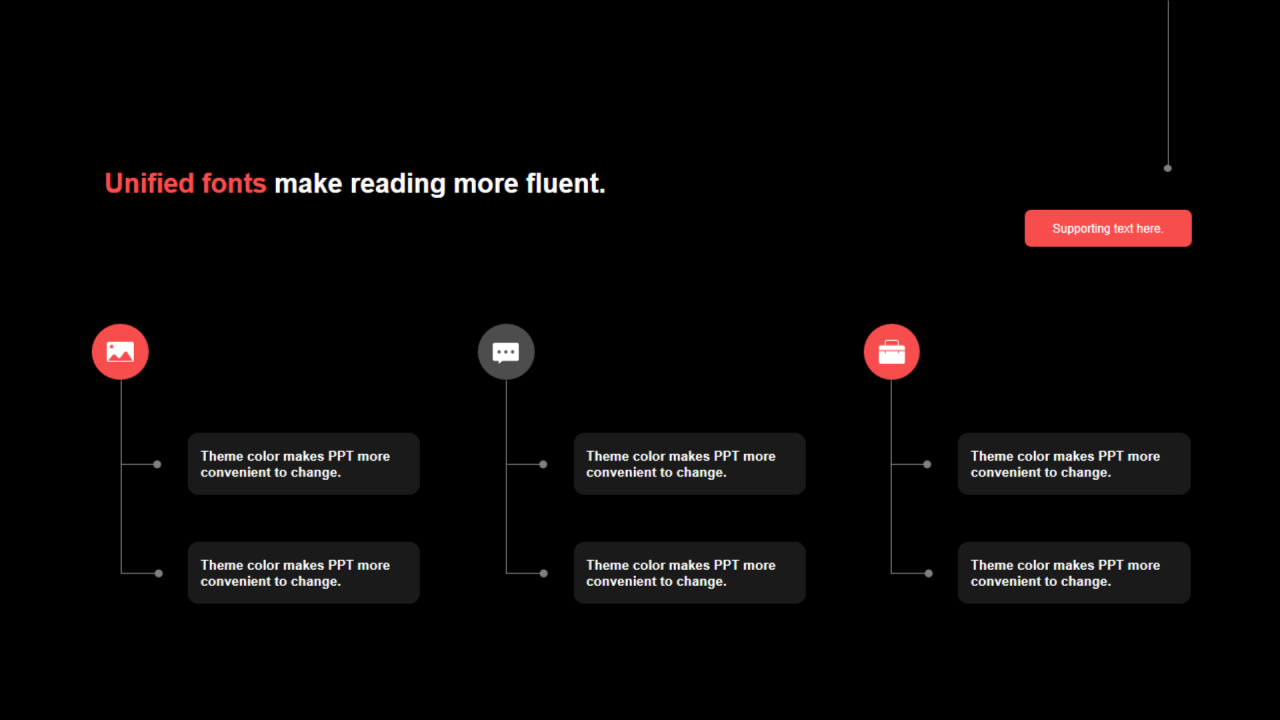 红色多边形扁平2项PPT关系