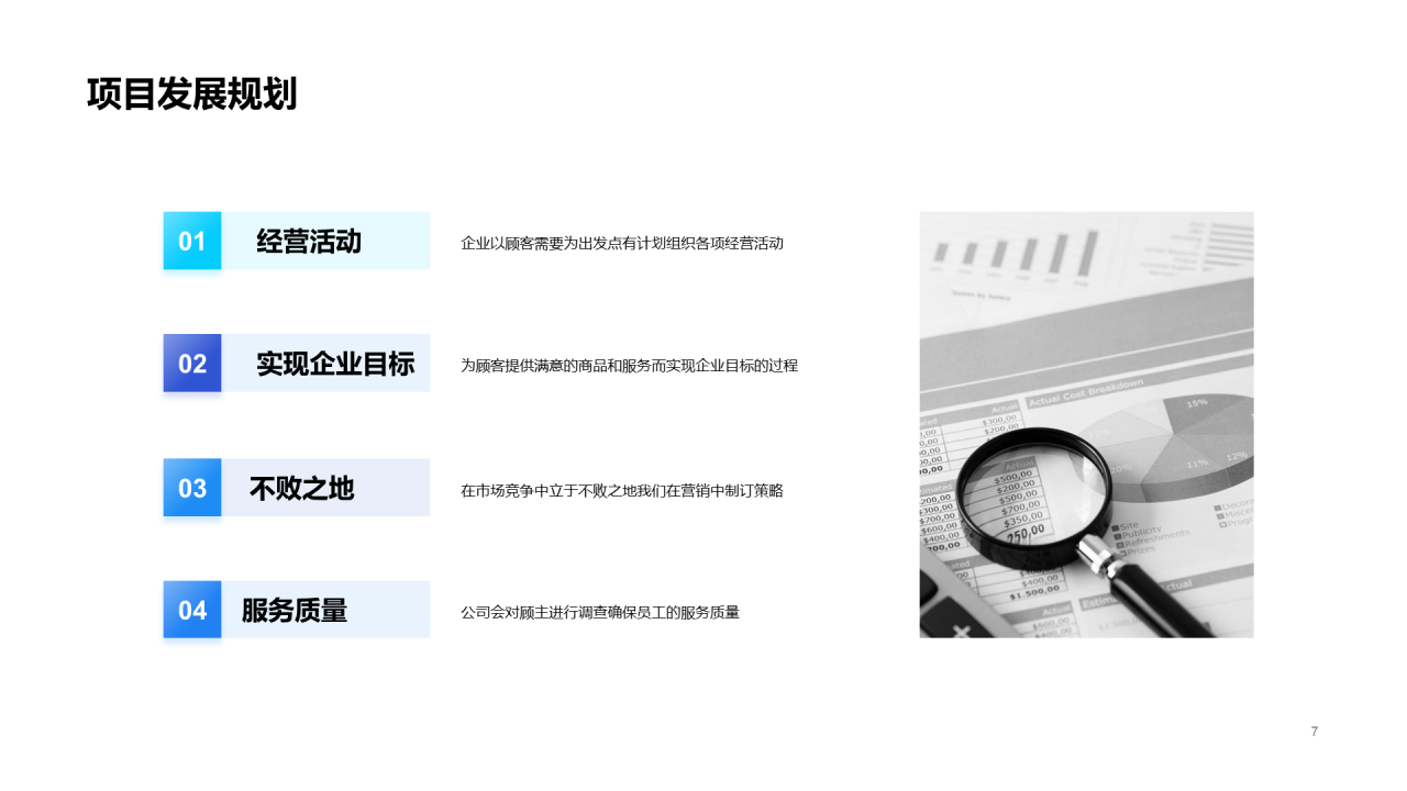 蓝色简约商务商业计划书PPT案例