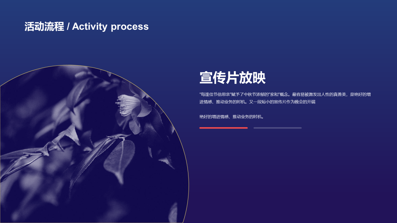 蓝色简约中秋节节日庆典PPT案例