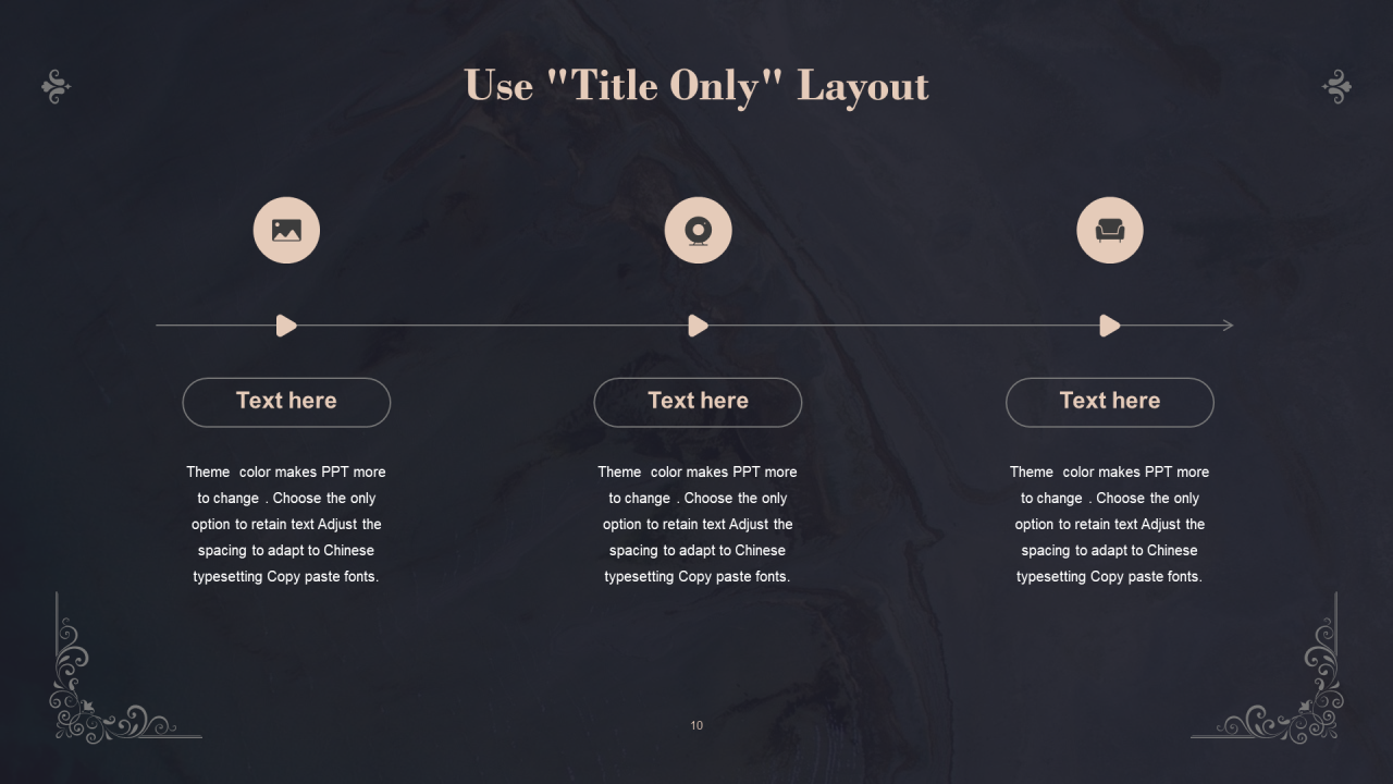 黑色欧式复古花纹产品PPT营销样式模板