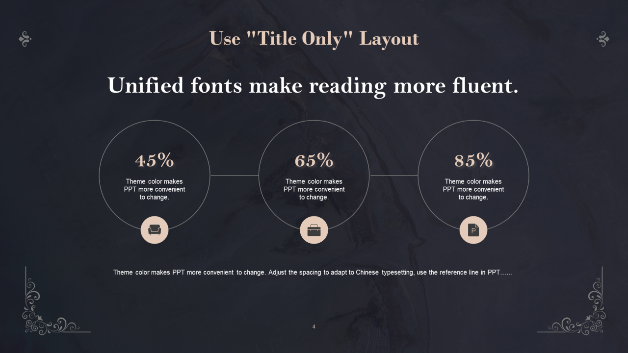 黑色欧式复古花纹产品PPT营销样式模板