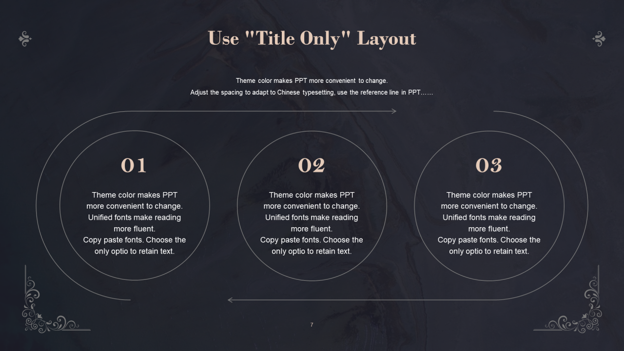 黑色欧式复古花纹产品PPT营销样式模板