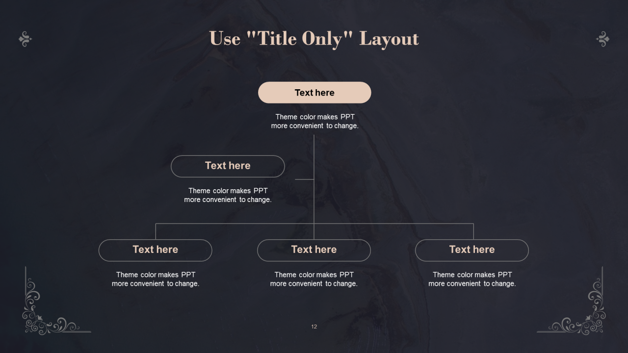 黑色欧式复古花纹产品PPT营销样式模板