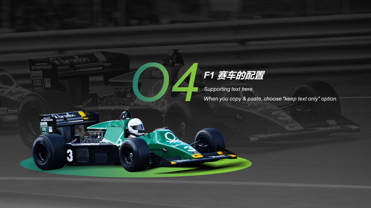 绿色赛事研究之F1方程式赛车赛事介绍PPT素材