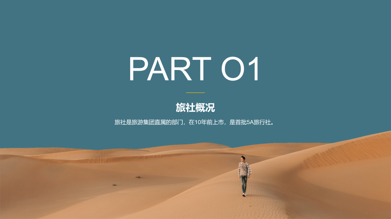 蓝色简约旅游产品说明手册PPT案例