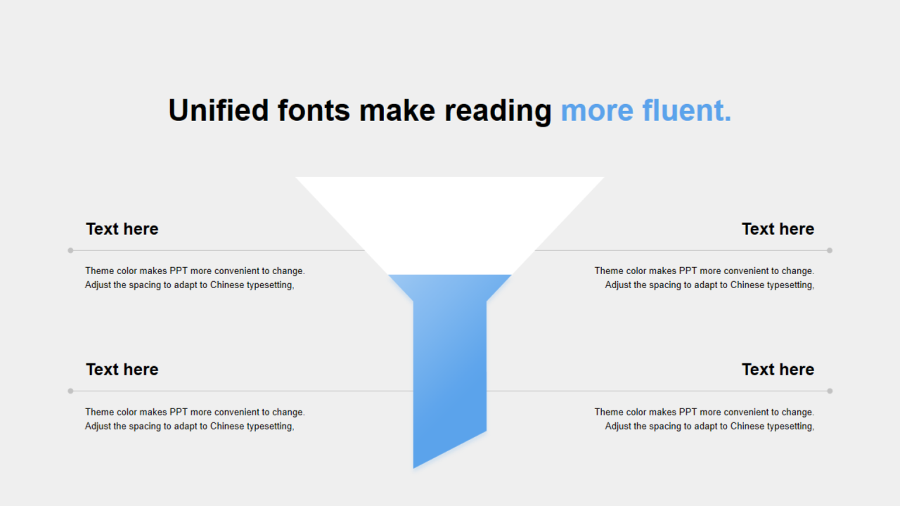 多色多边形渐变4项PPT列表