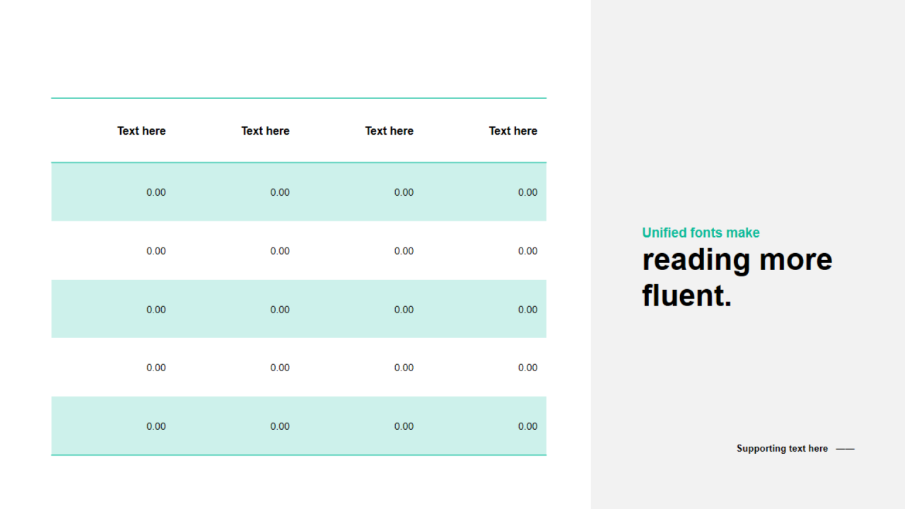 绿色简约PPT表格