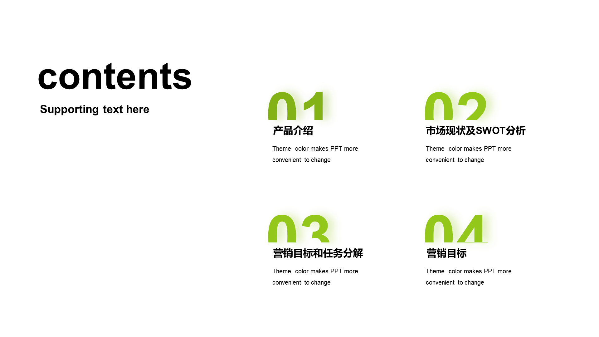 PPT Template for Green Business Sports Product Conference Planning