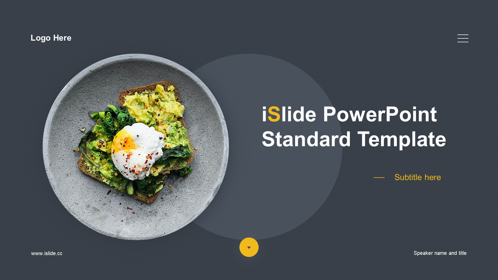 Yellow Business Catering Industry Research Report Market Analysis PPT Template
