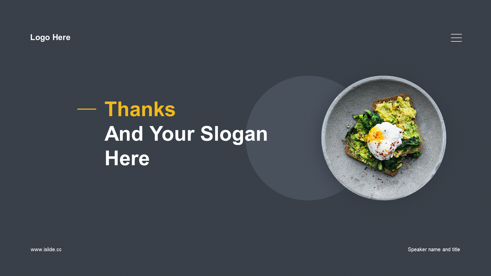 Yellow Business Catering Industry Research Report Market Analysis PPT Template