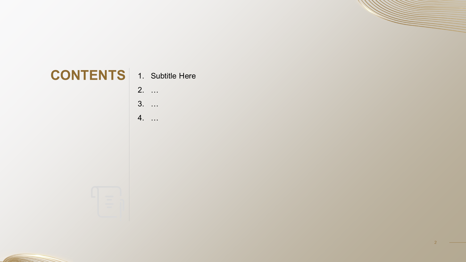 White Gold Simple Line General Monthly Work Plan Report PPT Topic