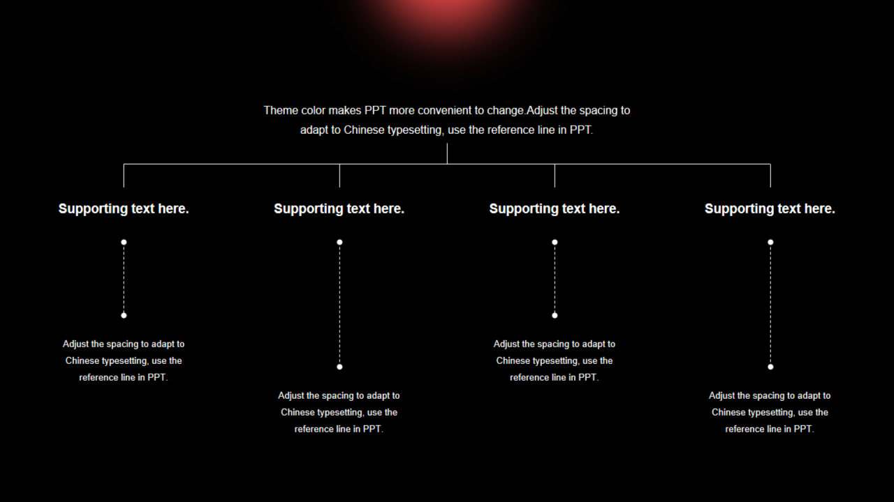 黑色圆角矩形线条3项PPT层次结构