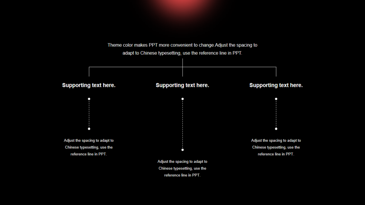 黑色圆角矩形线条3项PPT层次结构