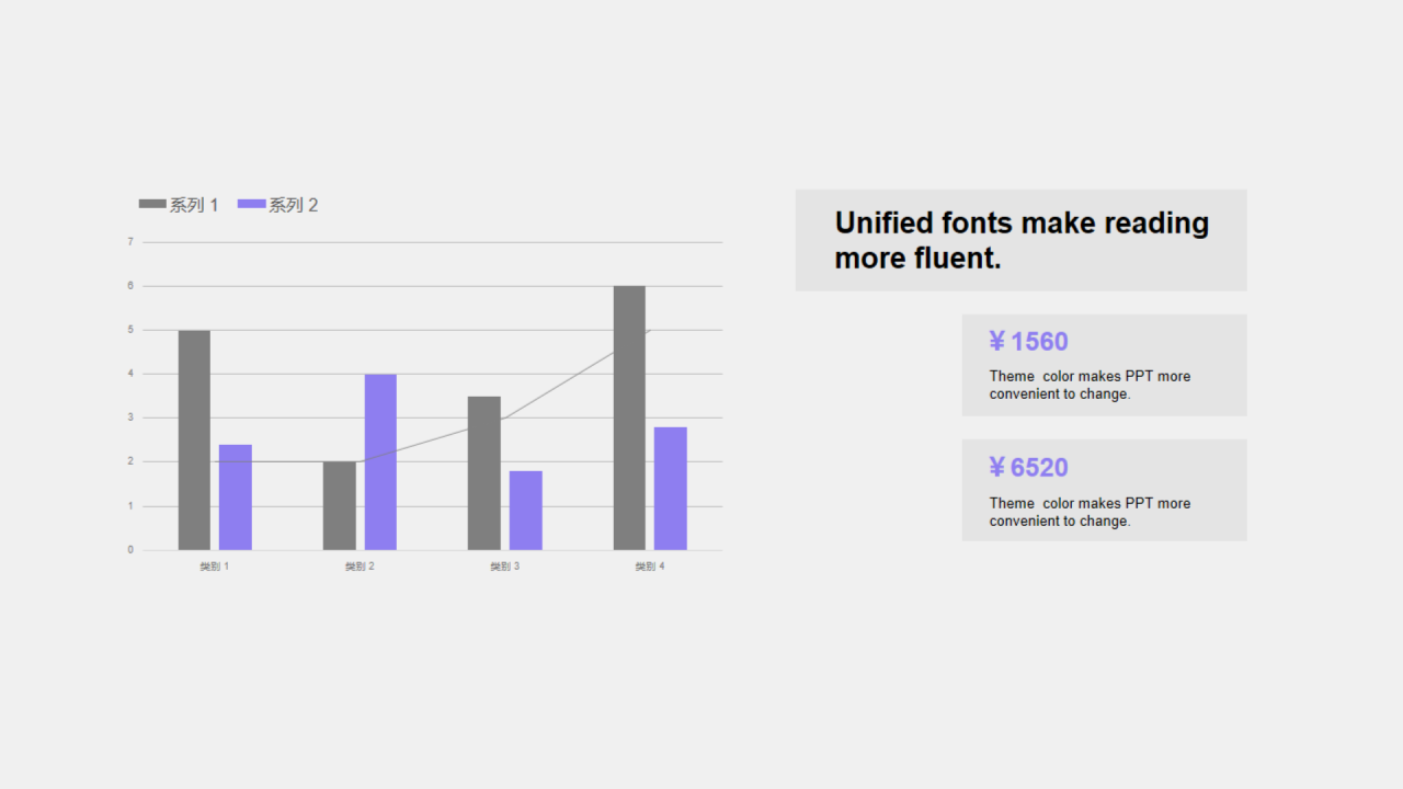 紫色扁平PPT组合图