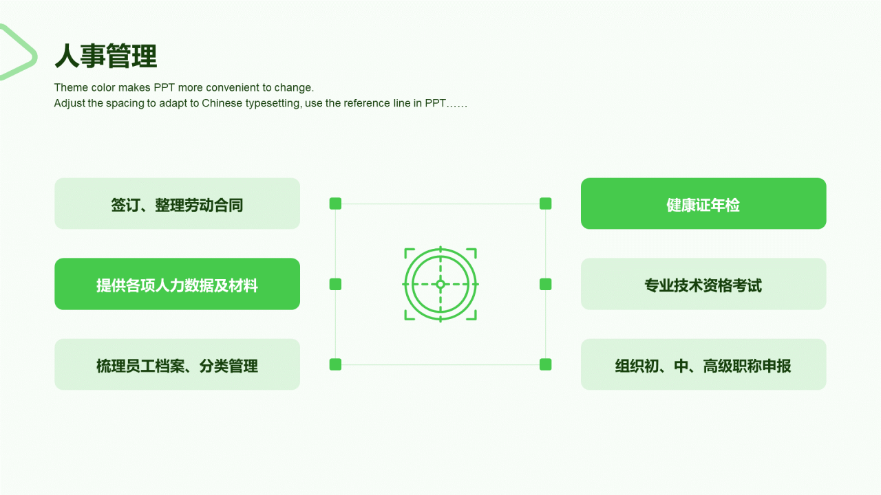绿色商务人力资源年终工作总结PPT案例