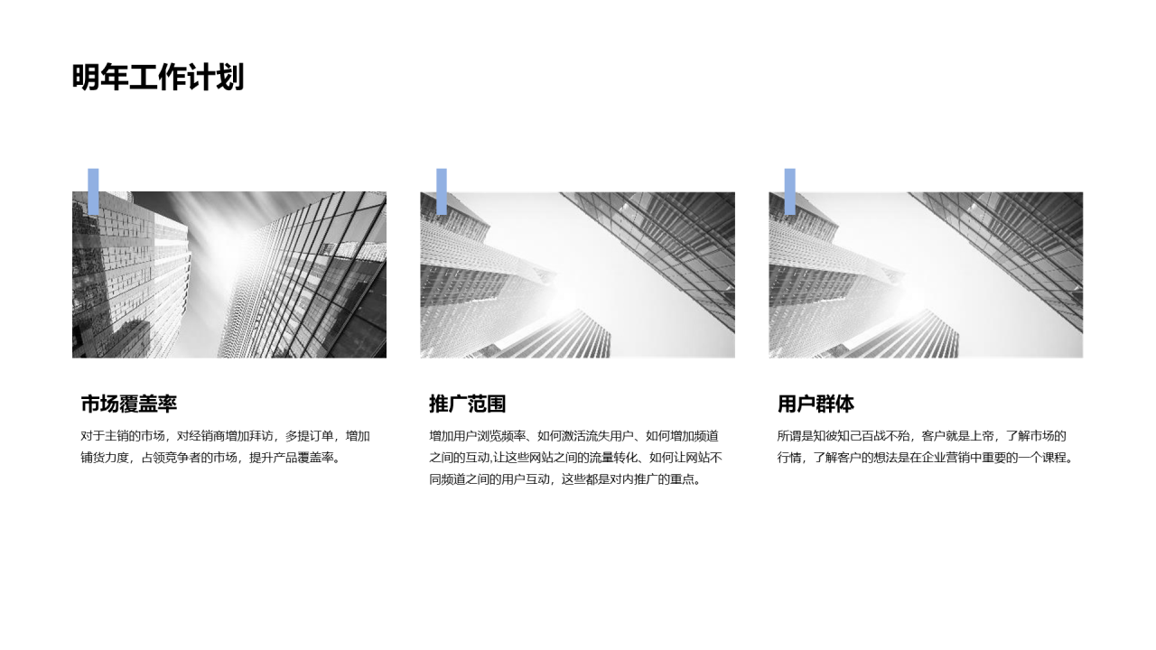 蓝色商务地产商业计划书通用PPT模板