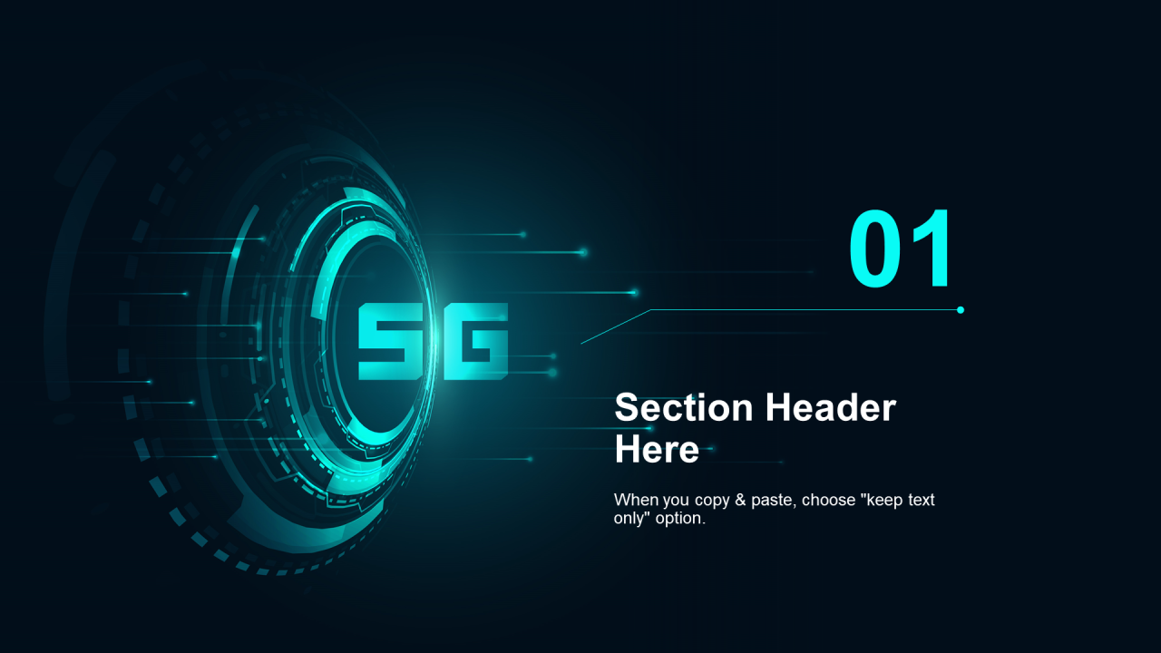 蓝色科技互联网5G商业计划书PPT主题