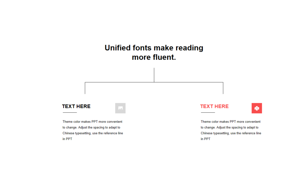 红色扁平2项PPT关系