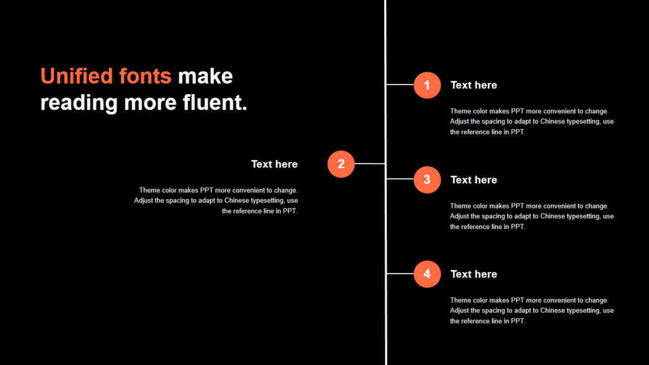 橘色扁平3项PPT流程时间线