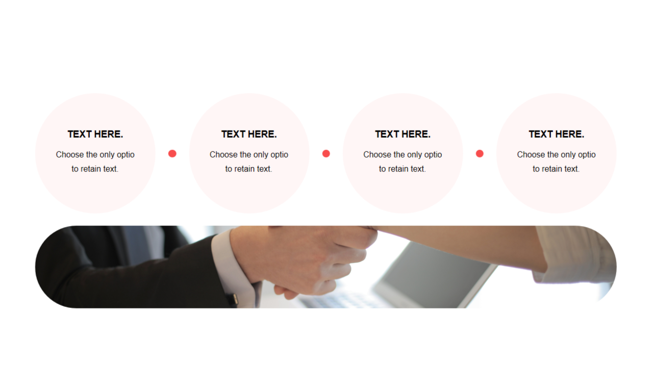 红色简约4项PPT流程关系图