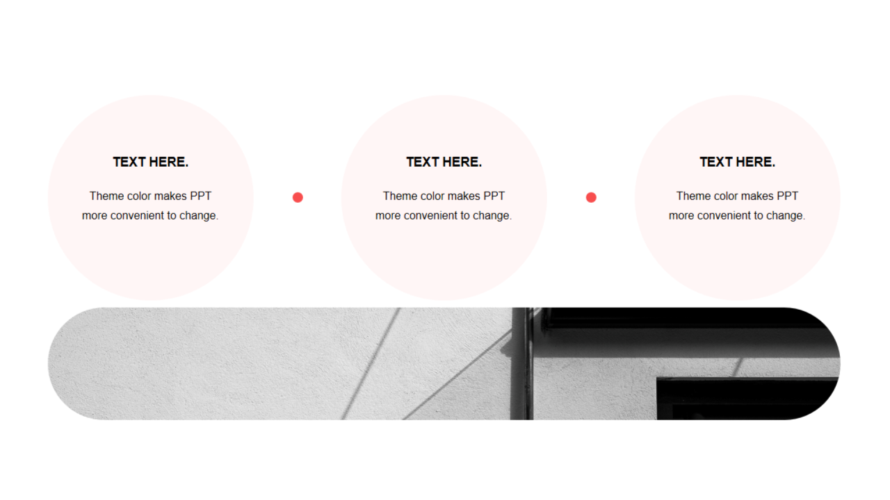 红色简约4项PPT流程关系图