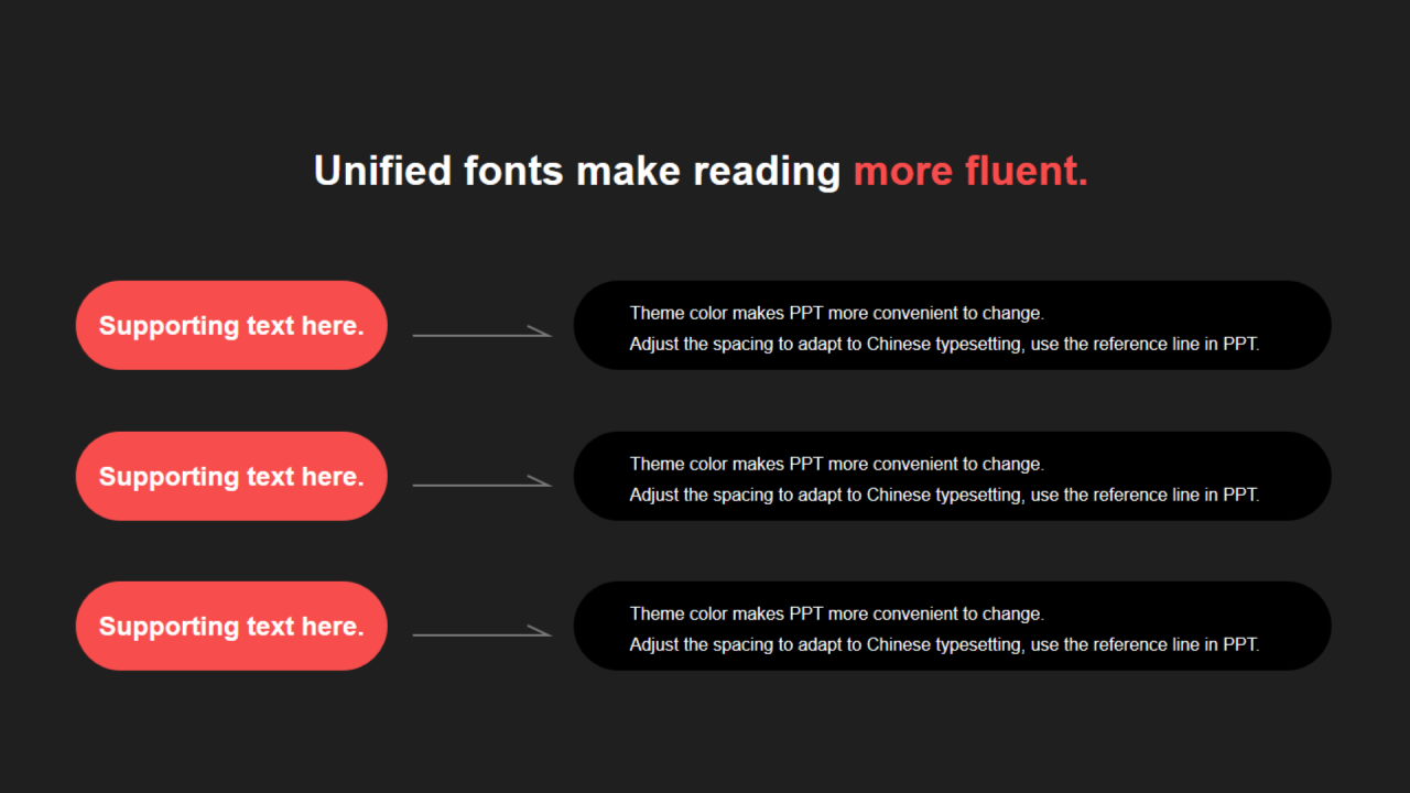 红色圆角矩形扁平2项PPT列表
