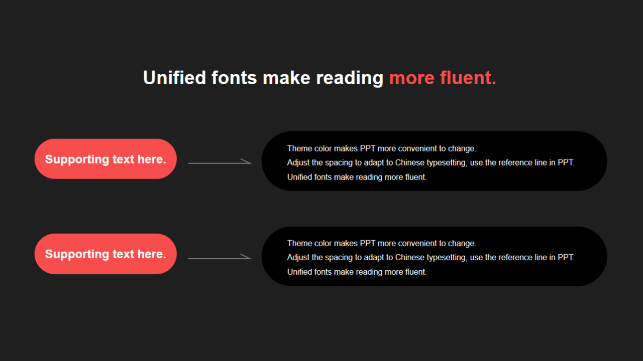 红色圆角矩形扁平2项PPT列表
