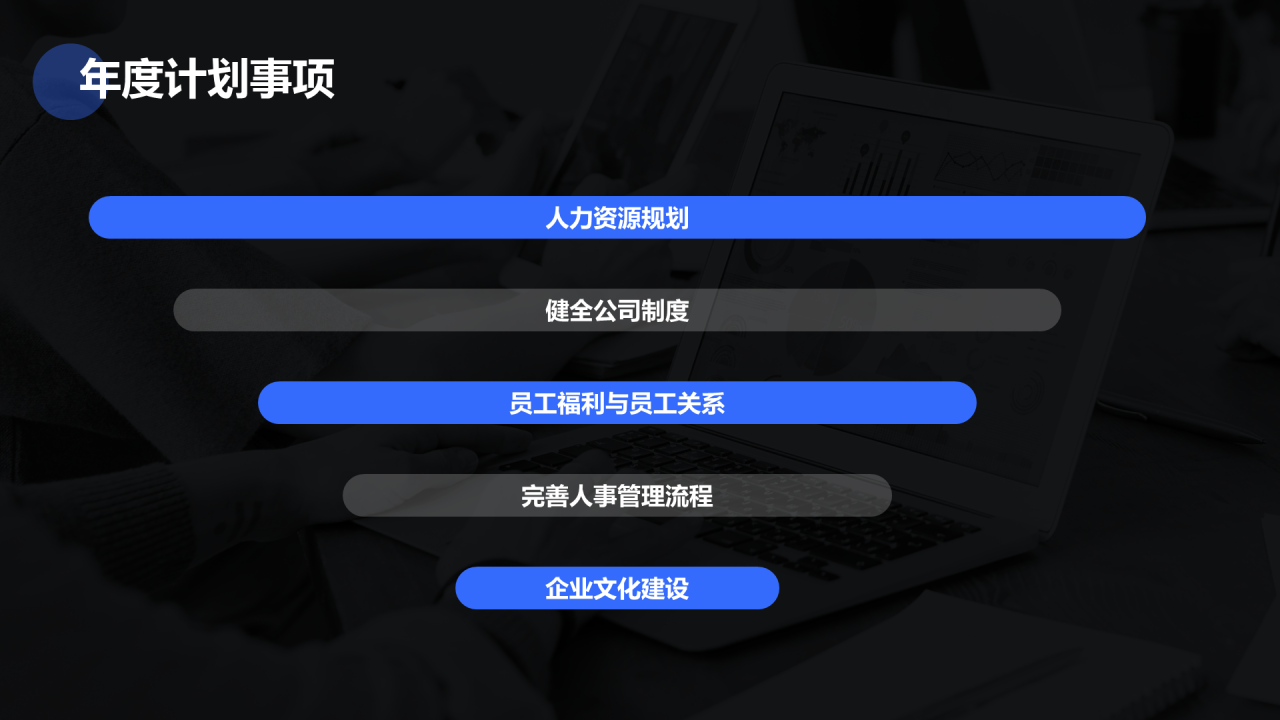 灰色商务人事部年终工作总结汇报PPT模板