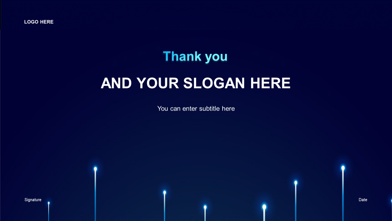 蓝色科技行业年终工作总结PPT模板